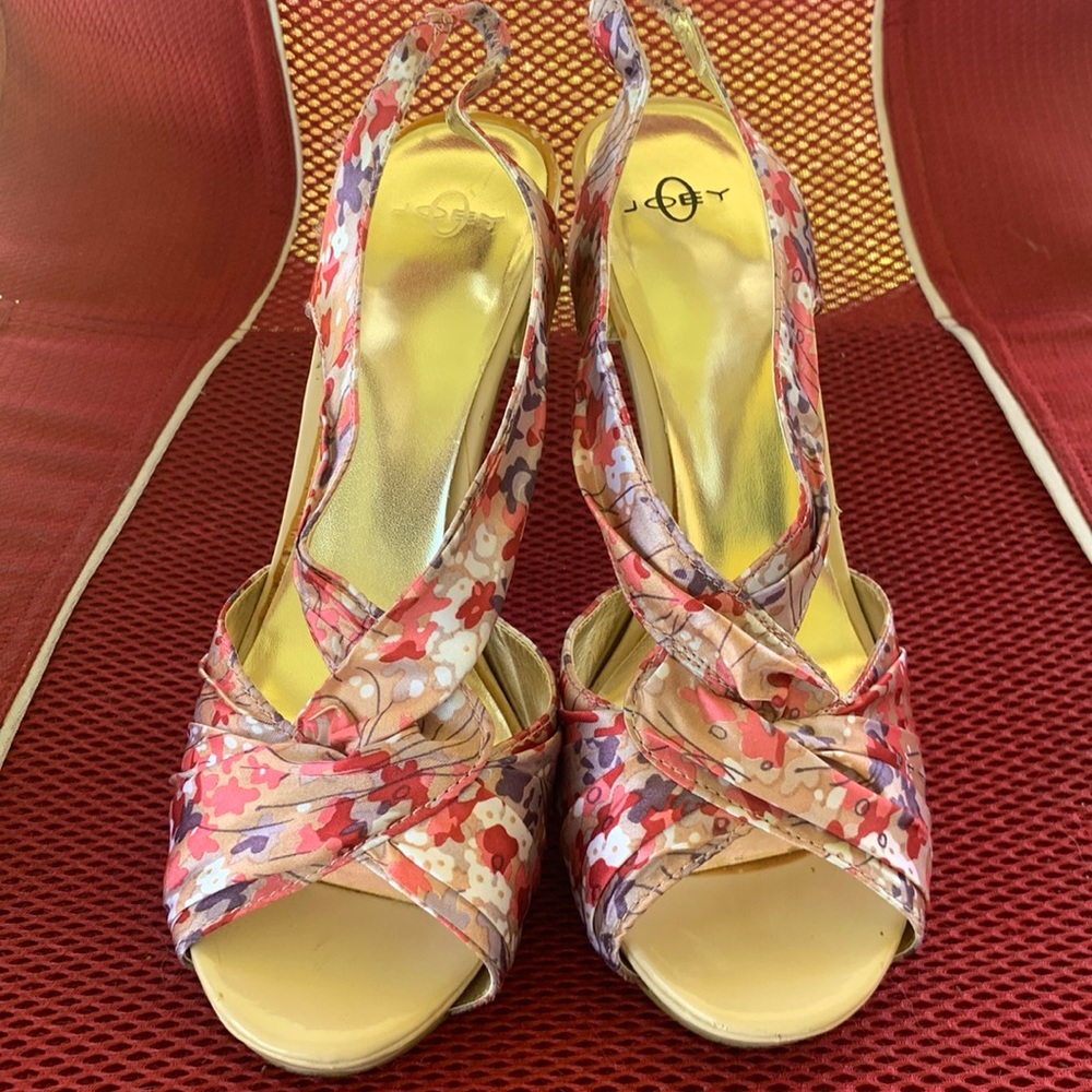 Joey festive cloth high heels can be worn with almost any color or outfit!